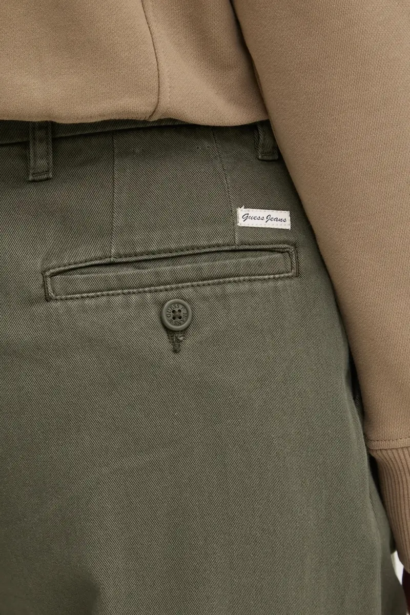 pantaloni in cotone colore verde W4BB44 WGCV2 miniatura 4