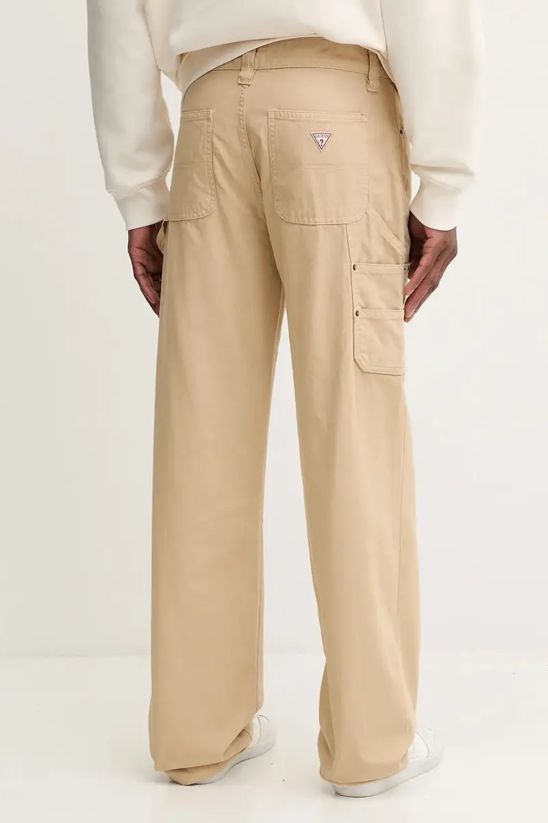 pantaloni in cotone uomo colore beige M5YB67 WHFR1 miniatura 3
