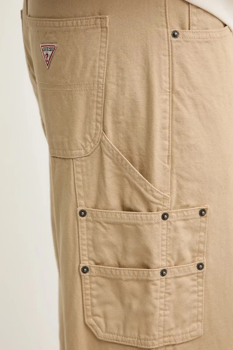 pantaloni in cotone uomo colore beige M5YB67 WHFR1 miniatura 4