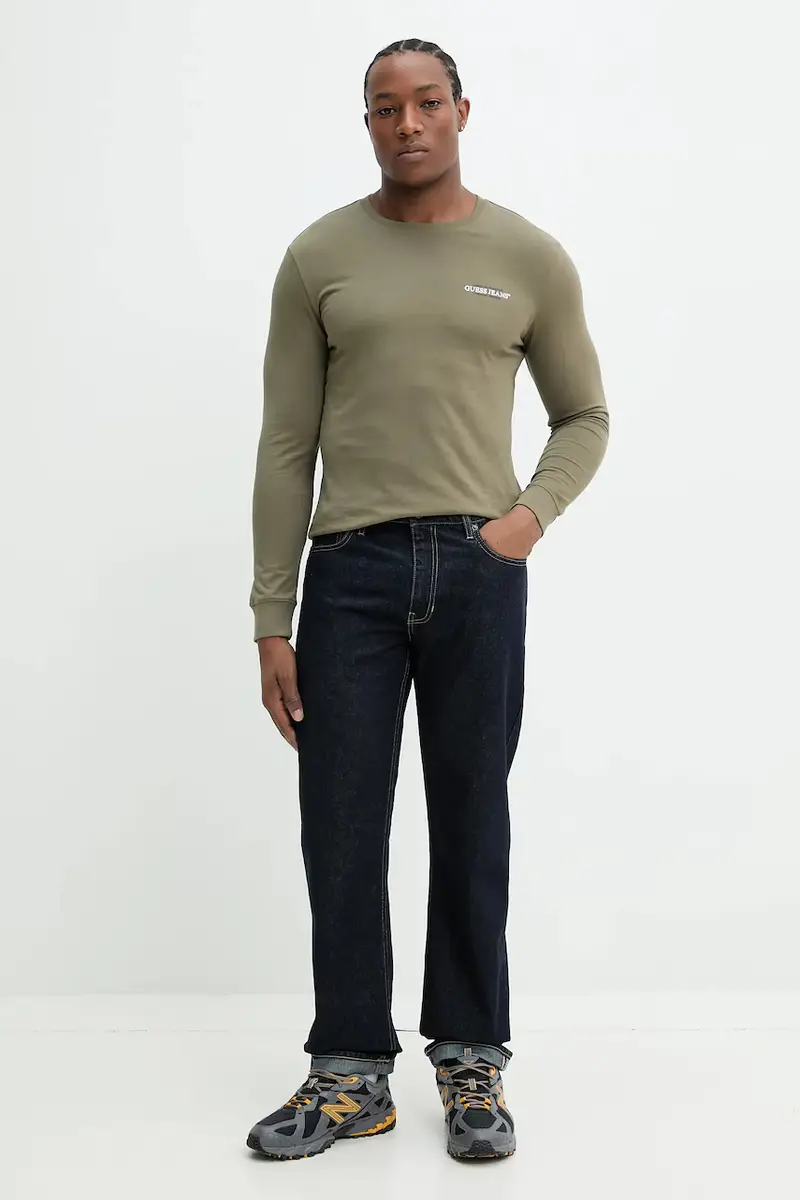 pantaloni in cotone uomo colore blu navy M4BA80 D5HS1 miniatura 2