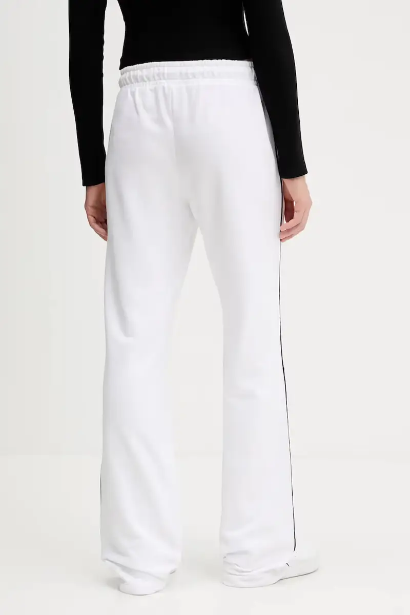 pantaloni tuta di cotone donna colore bianco con applicazione W5YB32 K68I4 miniatura 3