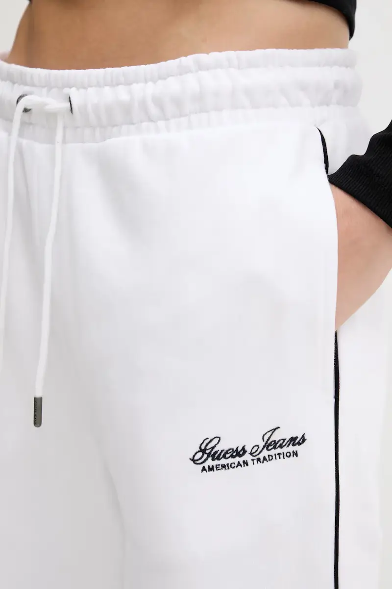 pantaloni tuta di cotone donna colore bianco con applicazione W5YB32 K68I4 miniatura 4