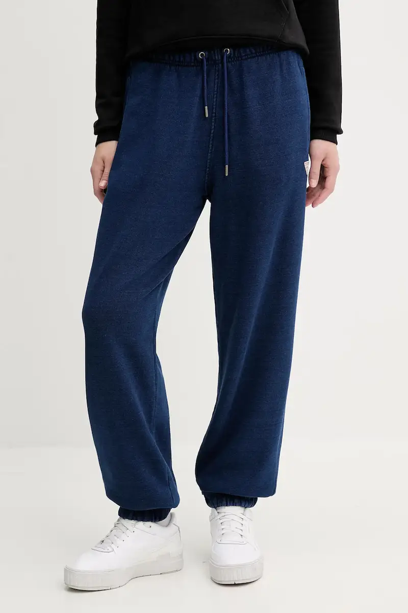 pantaloni tuta di cotone donna colore blu navy W5YB65 KCXQ1