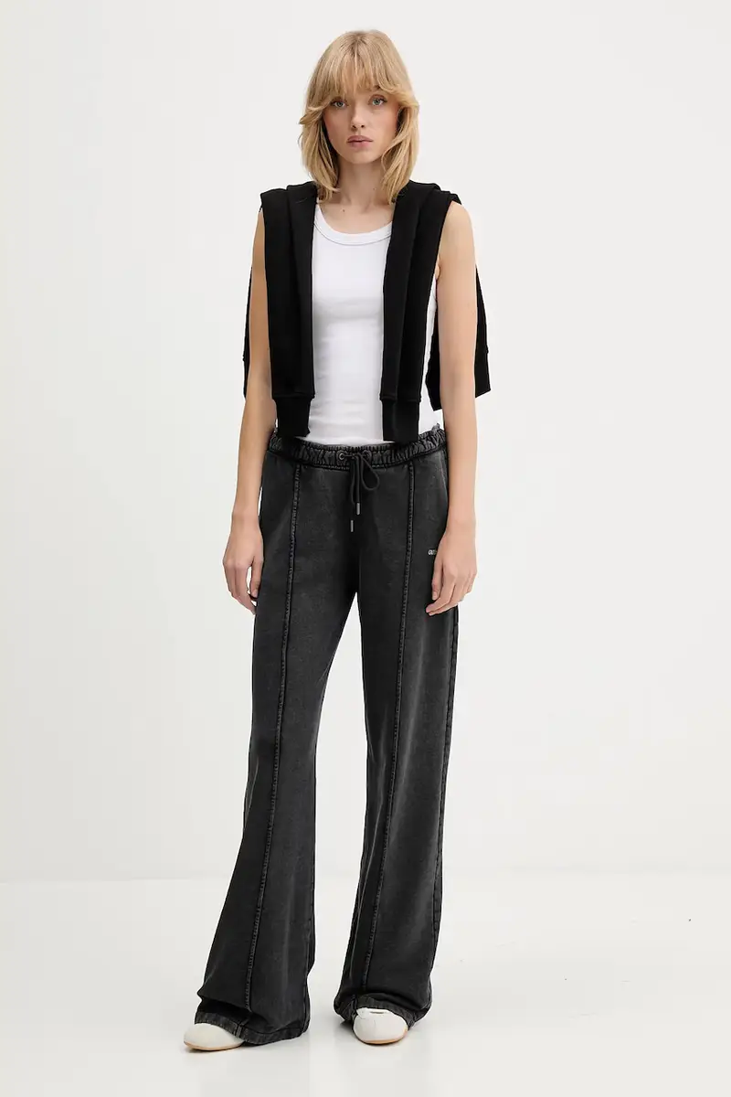 pantaloni tuta di cotone donna colore grigio W5BB57 KCPR1 miniatura 2