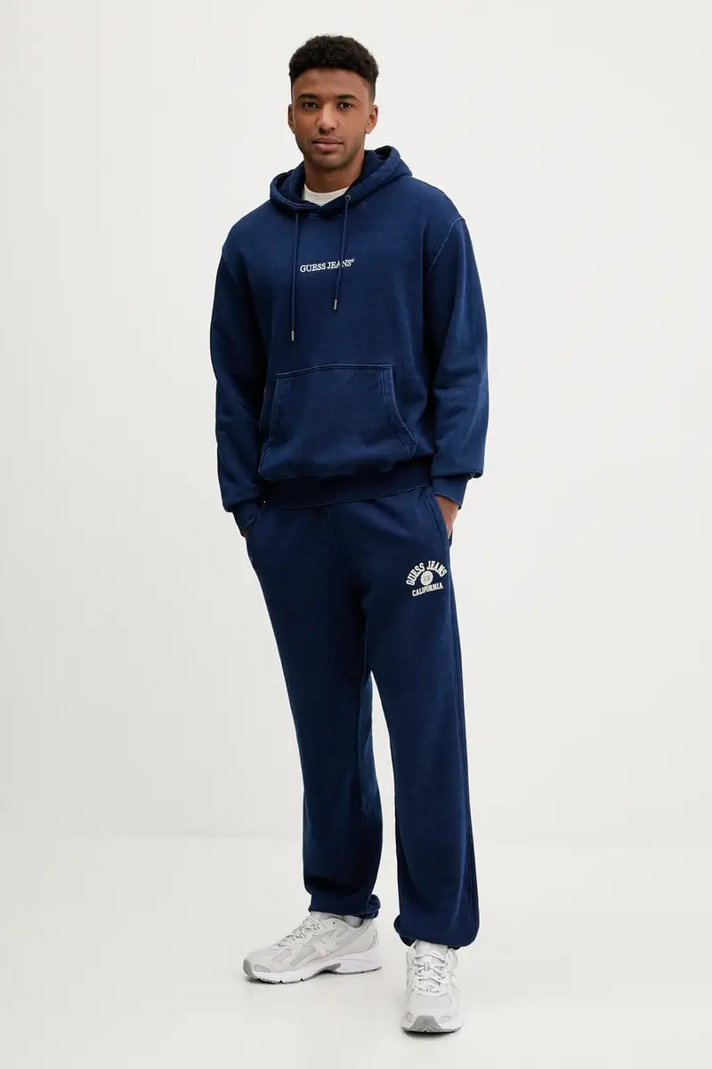 pantaloni tuta di cotone uomo colore blu M5YB74 KCXQ1 miniatura 2