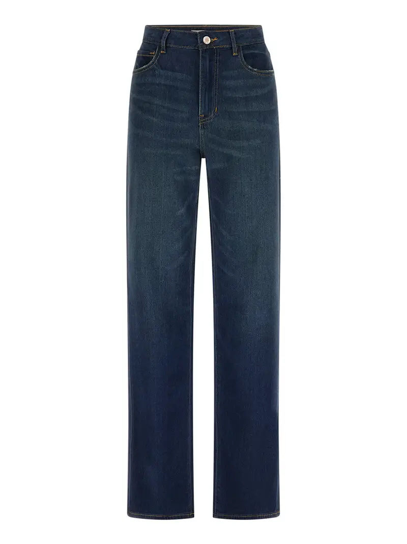 jeans straight high rise guess da donna - denim