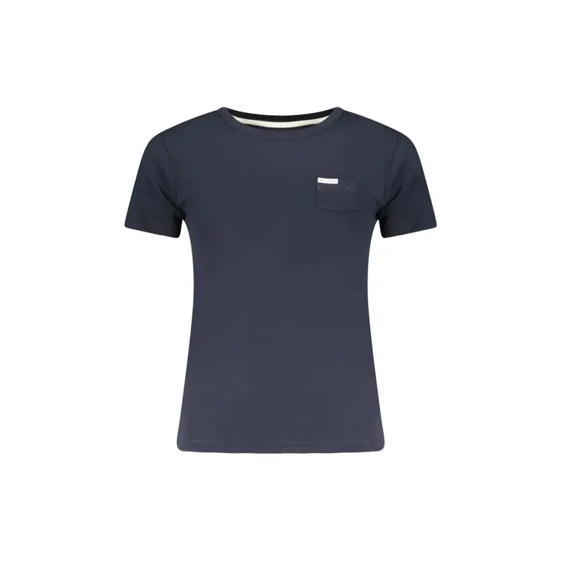 T-Shirt Maniche Corte Donna Blu Applicazione Logo
