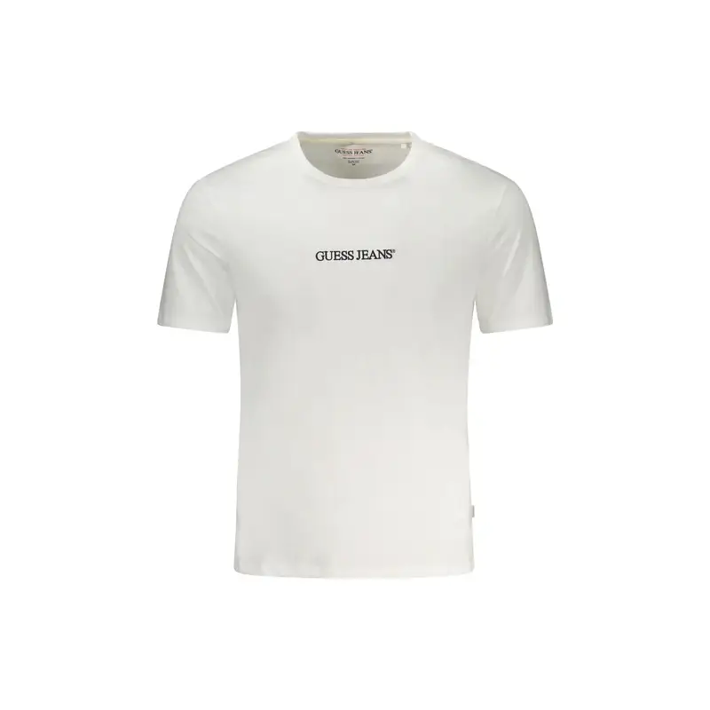 T-Shirt Maniche Corte Uomo Bianca Ricamo Bianco