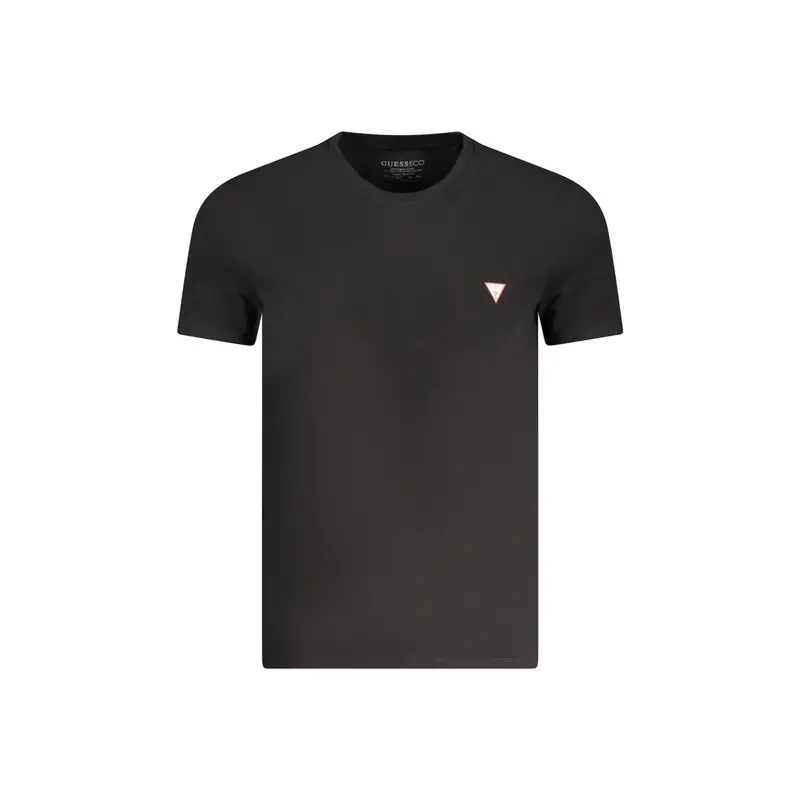 T-Shirt Maniche Corte Uomo Nera Stampa Logo Nero