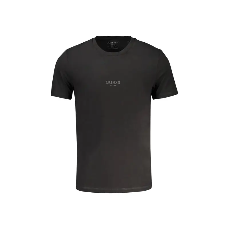 T-Shirt Maniche Corte Uomo Nera Stampa Logo Nero