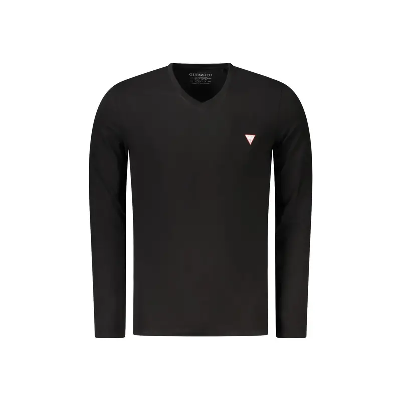 T-Shirt Maniche Lunghe Uomo Nera Logo Nero