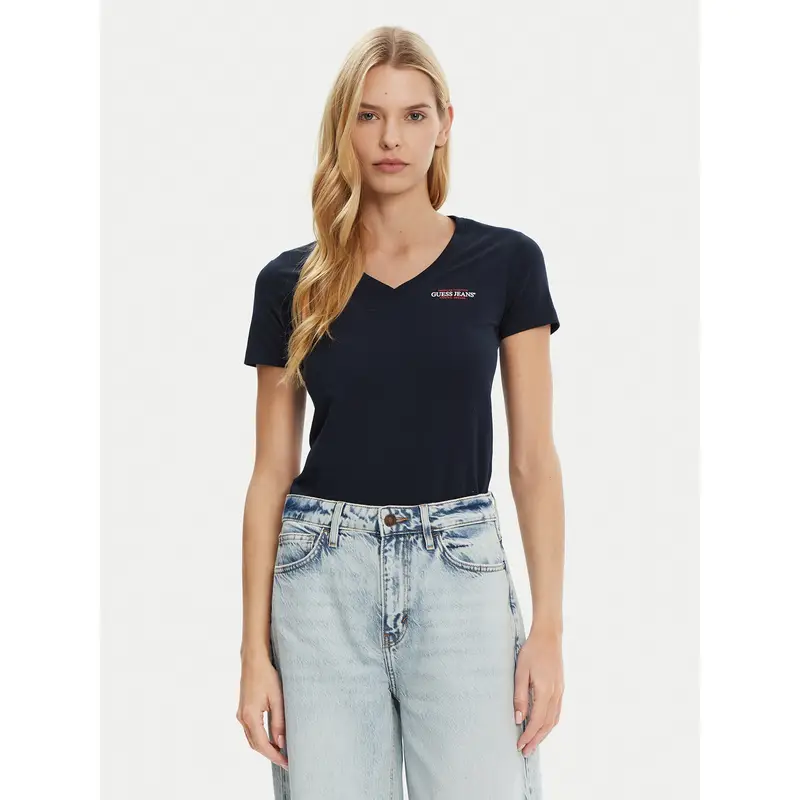 T-shirt W4YI23 J1314 Blu scuro Slim Fit