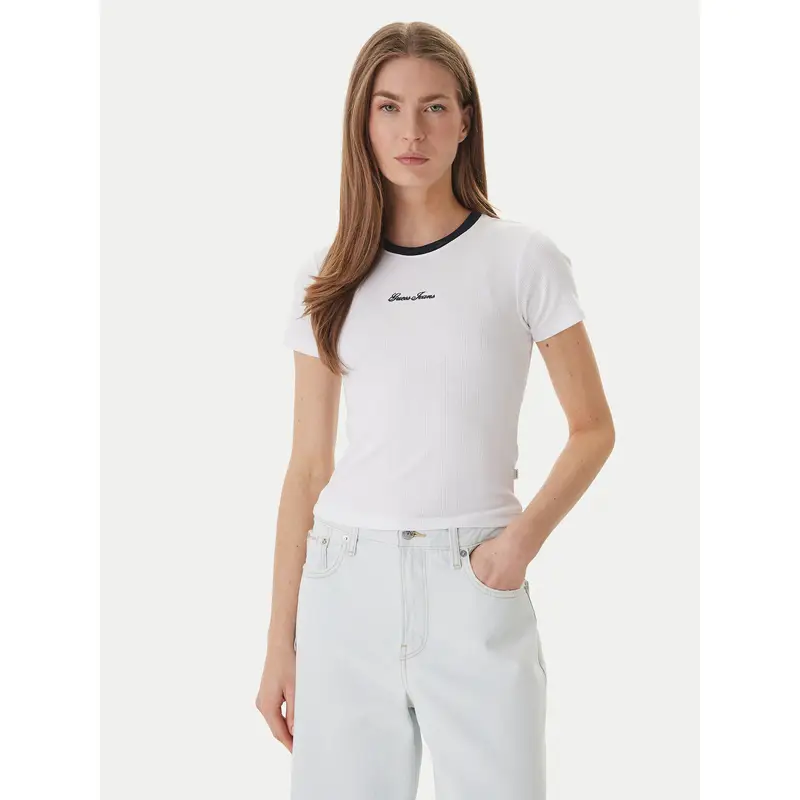 T-shirt W6GPA9 KF641 Bianco Slim Fit