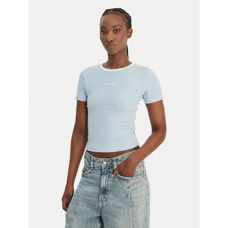 T-shirt W6GPA9 KF641 Celeste Slim Fit