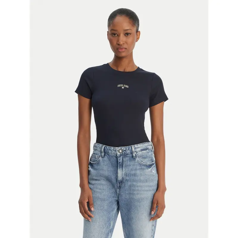 T-shirt W6GPZ3 KA0H1 Blu scuro Slim Fit