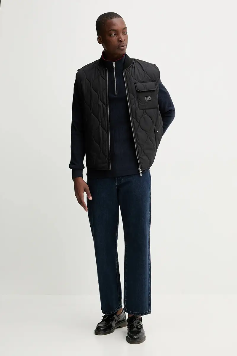 top a maniche lunghe in cotone colore blu navy M5YQ23 KCTR1 miniatura 2