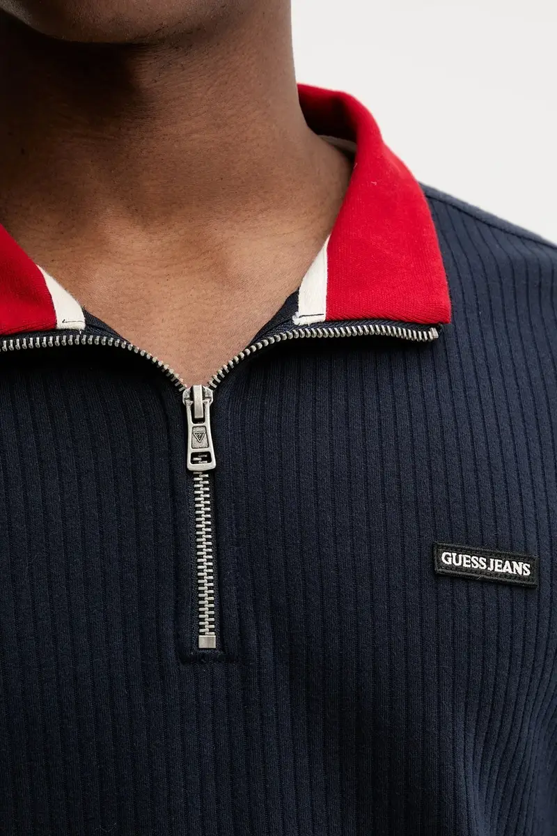 top a maniche lunghe in cotone colore blu navy M5YQ23 KCTR1 miniatura 5