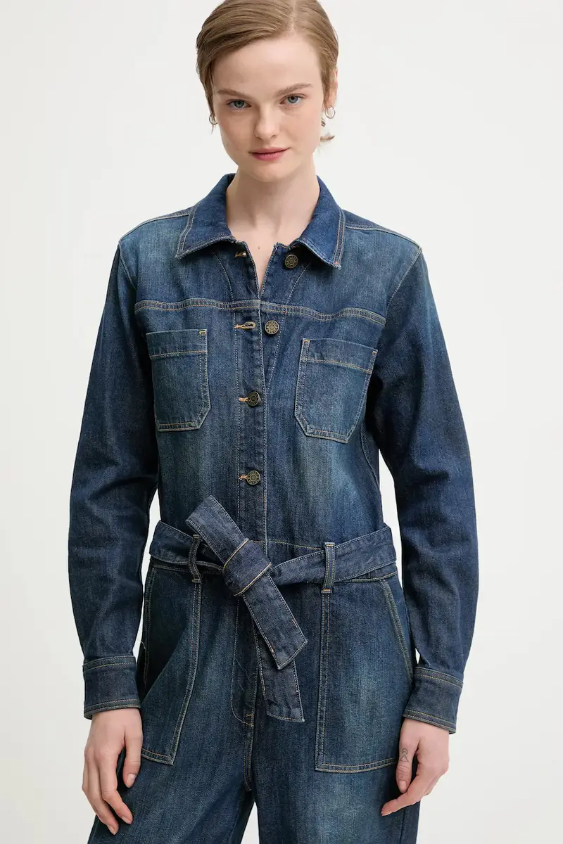 tuta in denim colore blu W5BD97 D0026 miniatura 3