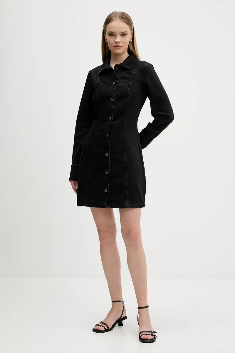 vestito di jeans colore nero W5BK48 D0831 miniatura 2