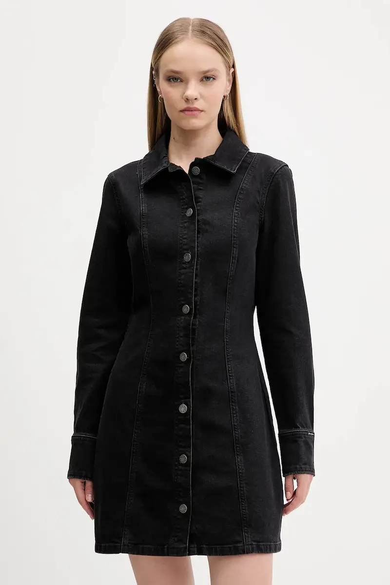 vestito di jeans colore nero W5BK48 D0831