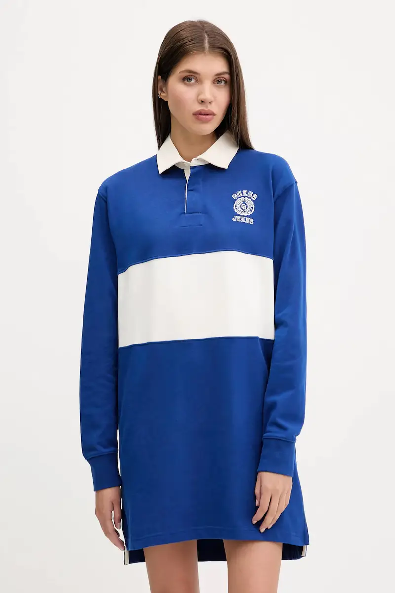 vestito in cotone colore blu W5YK47 KCPS1