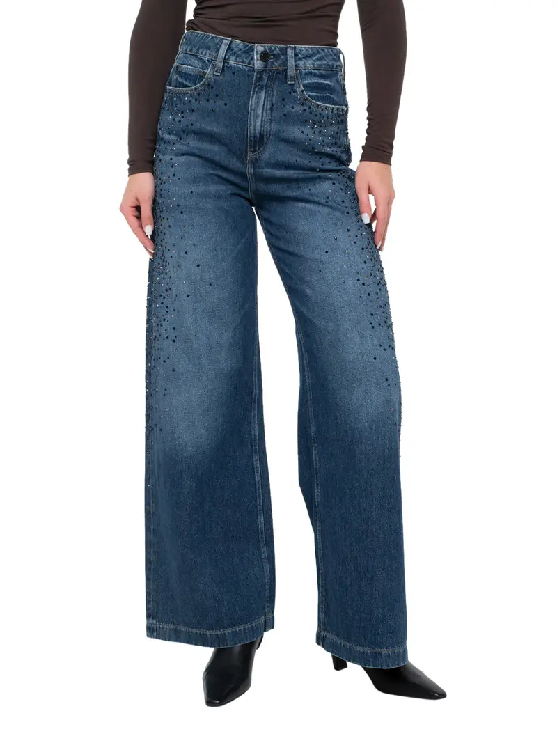 jeans wide guess bellagio da donna - denim