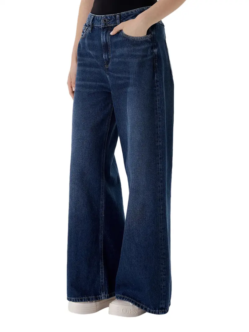 jeans wide guess bellflower da donna - denim