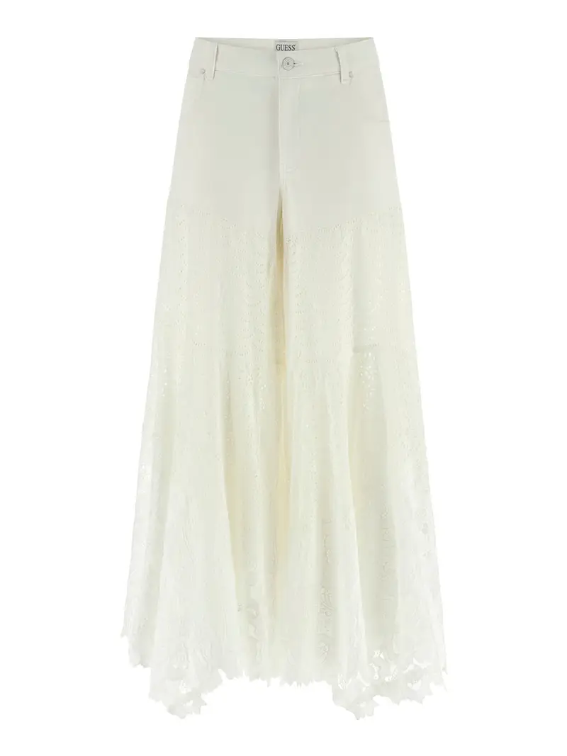 jeans wide guess escape da donna - bianco