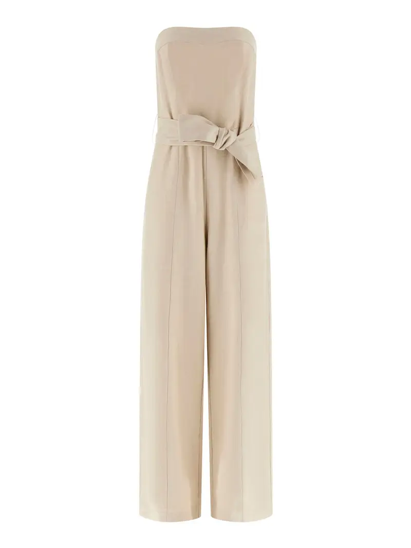 jumpsuit guess jackie linen da donna - avorio