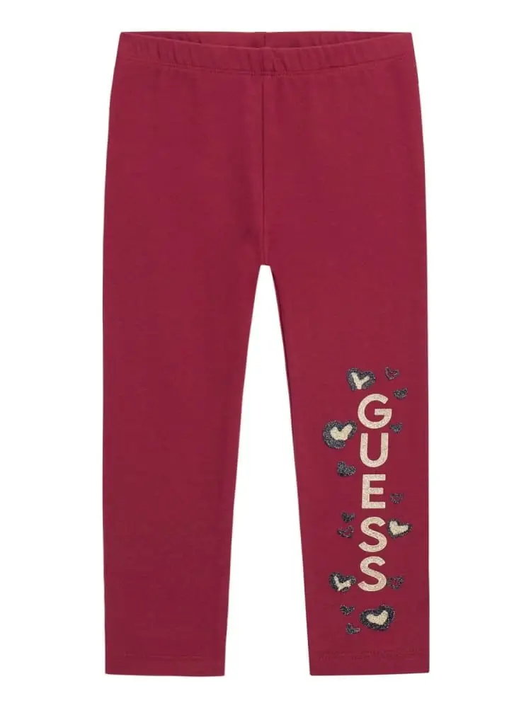 leggins infant/kids fuxia con logo lettering laterale