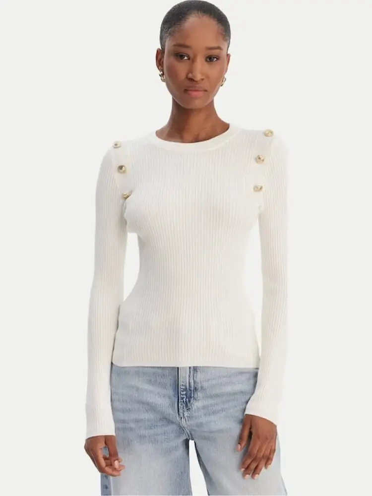 maglia bianca donna bottoni con logo