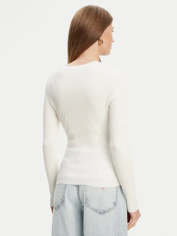 maglia bianca donna logo sul fondo miniatura 2