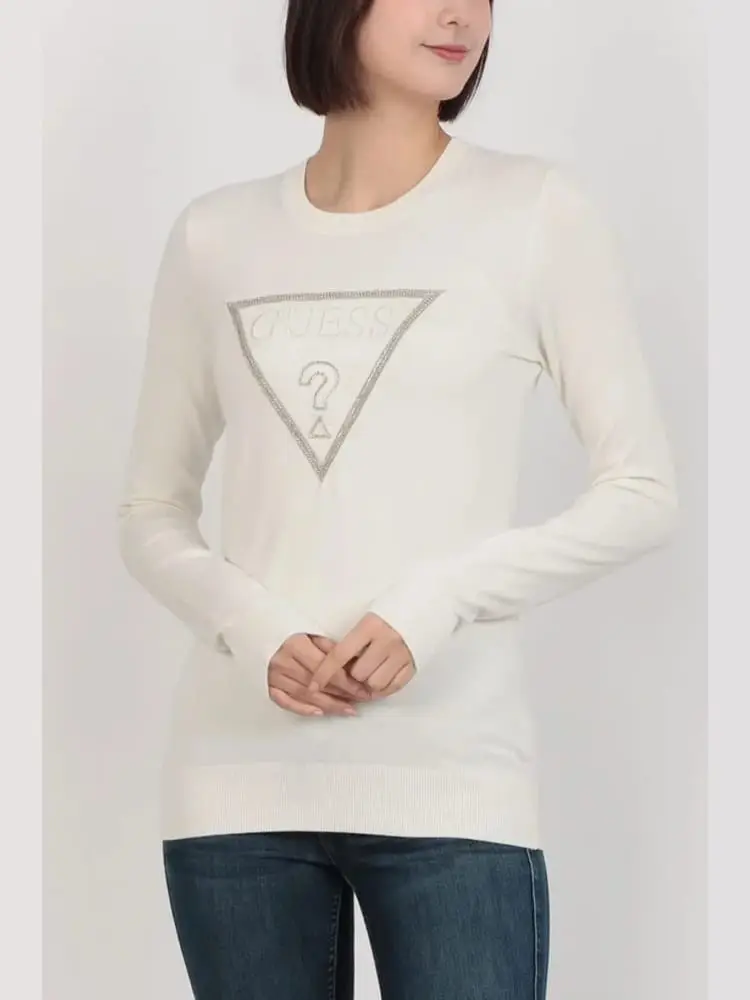 maglia bianca donna maxi logo