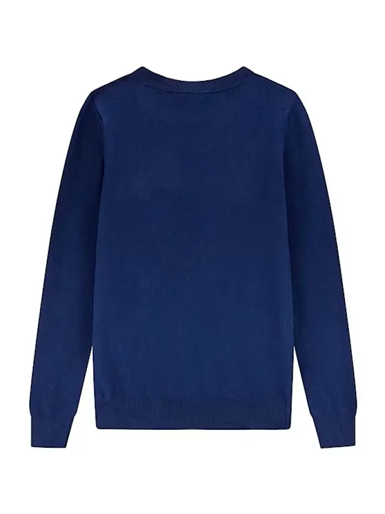 maglia blu bambina logo sul davanti miniatura 2