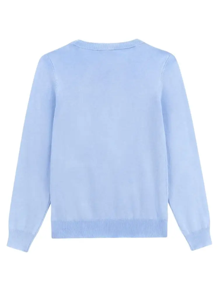 maglia celeste bambina con logo miniatura 2