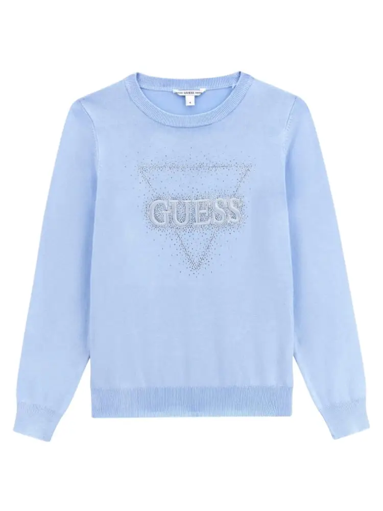 maglia celeste bambina con logo