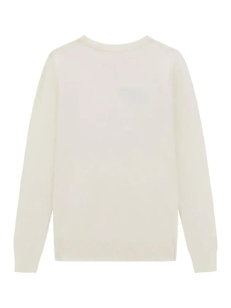 maglia ecru bambina logo sul davanti miniatura 2