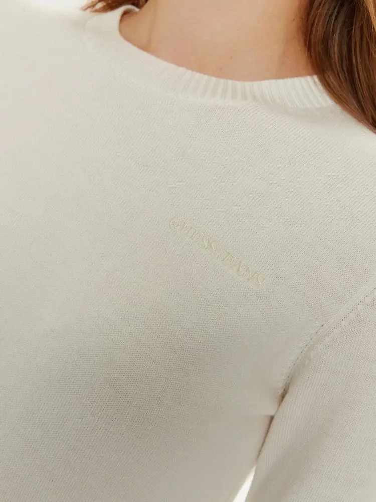maglia ecru donna micro logo miniatura 2