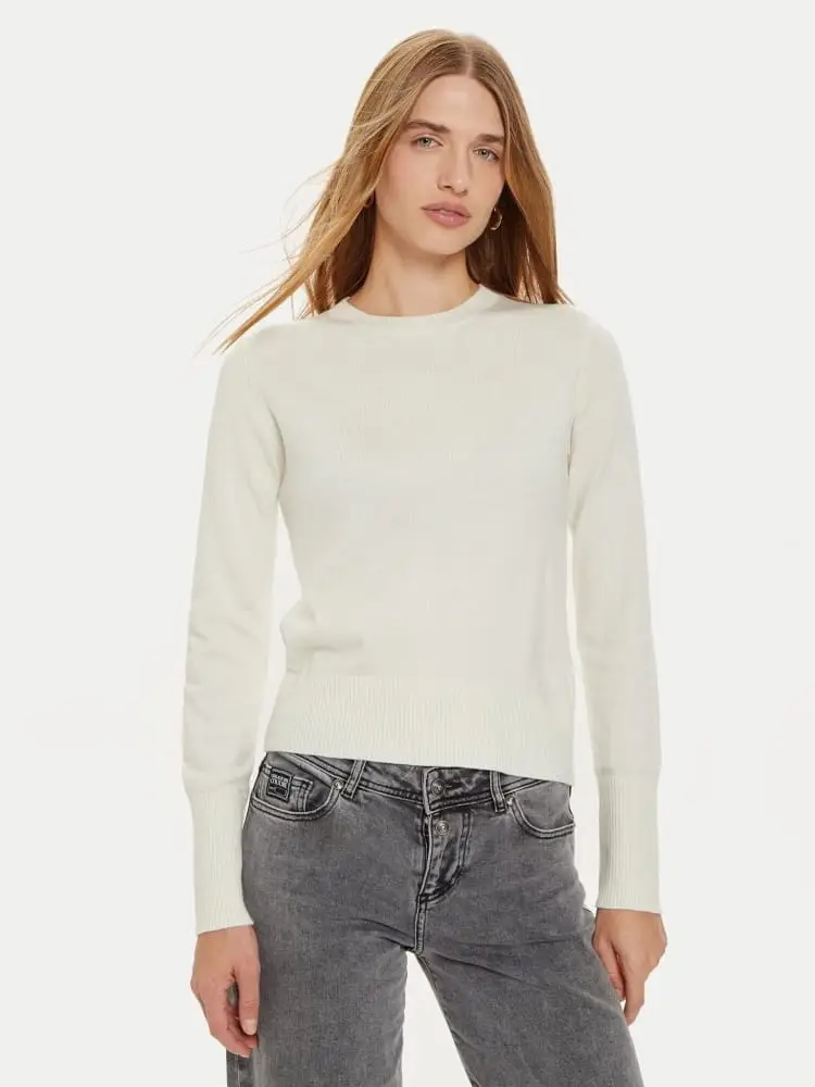 maglia ecru donna micro logo