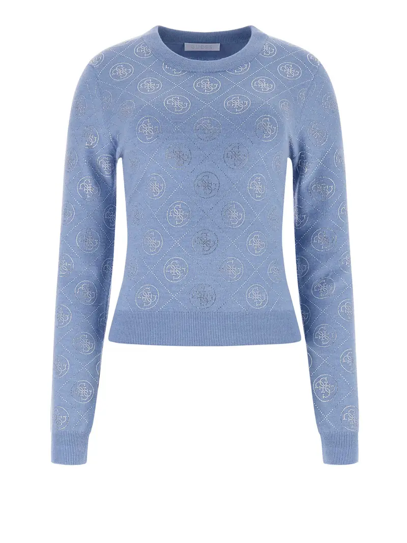 maglia guess da donna - celeste