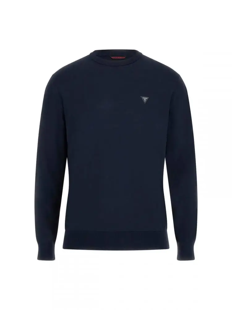 maglia in cotone stretch blu