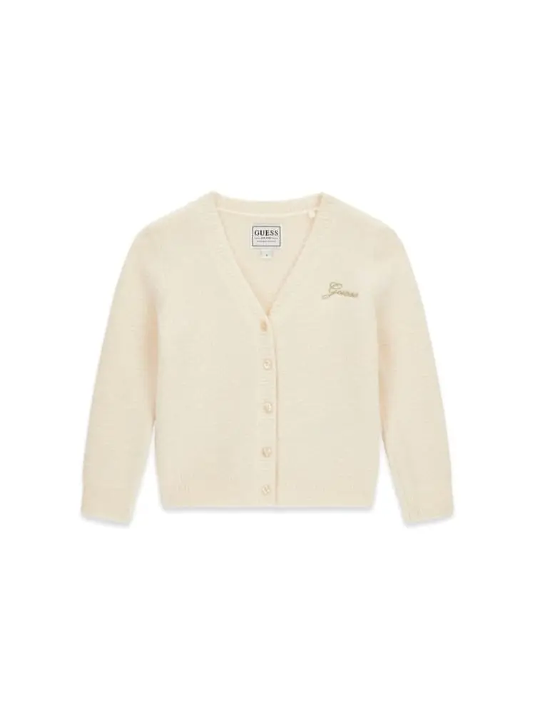 maglia infant/kids bianca con bottoni e mini logo ricamato