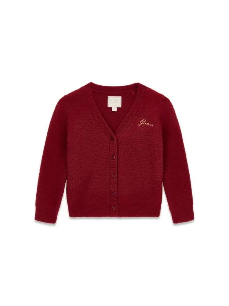 maglia infant/kids bordo con bottoni e mini logo ricamato