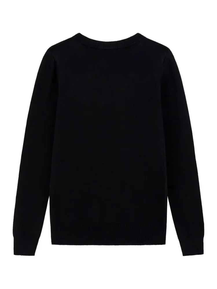 maglia nera bambina logo sul davanti miniatura 2