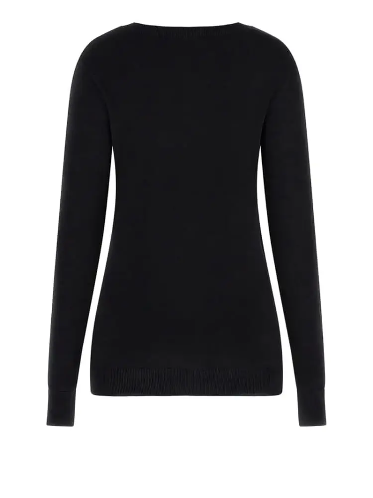 maglia nera donna maxi logo miniatura 2