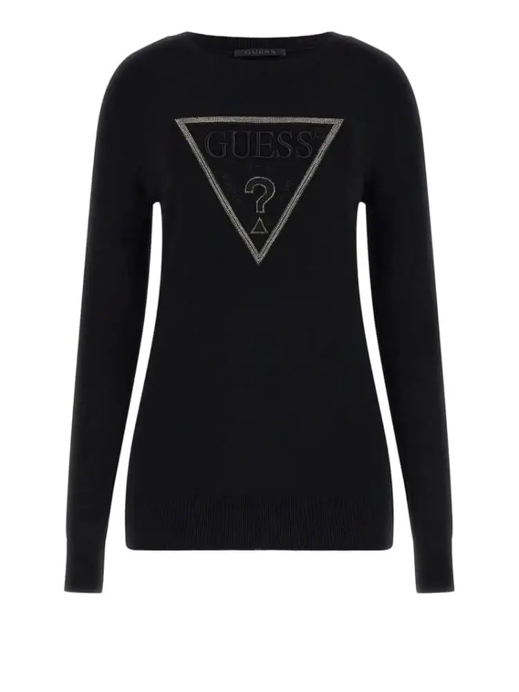 maglia nera donna maxi logo