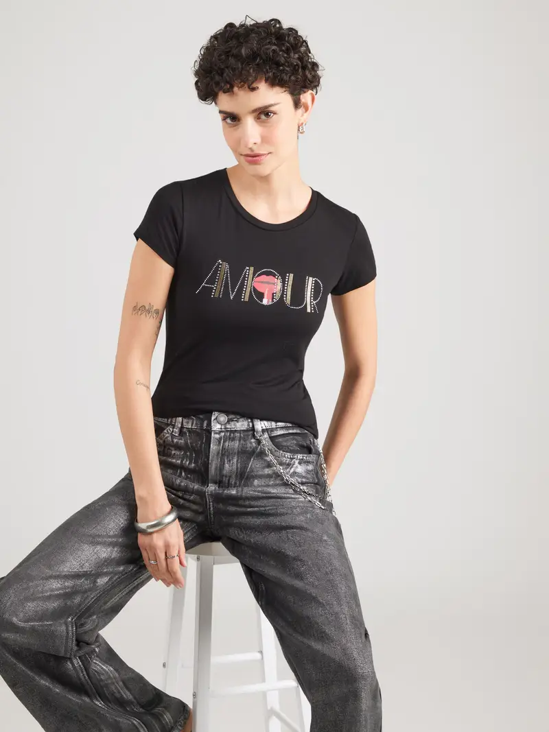 Maglietta 'AMOUR' oro / rosso chiaro / nero / argento miniatura 3