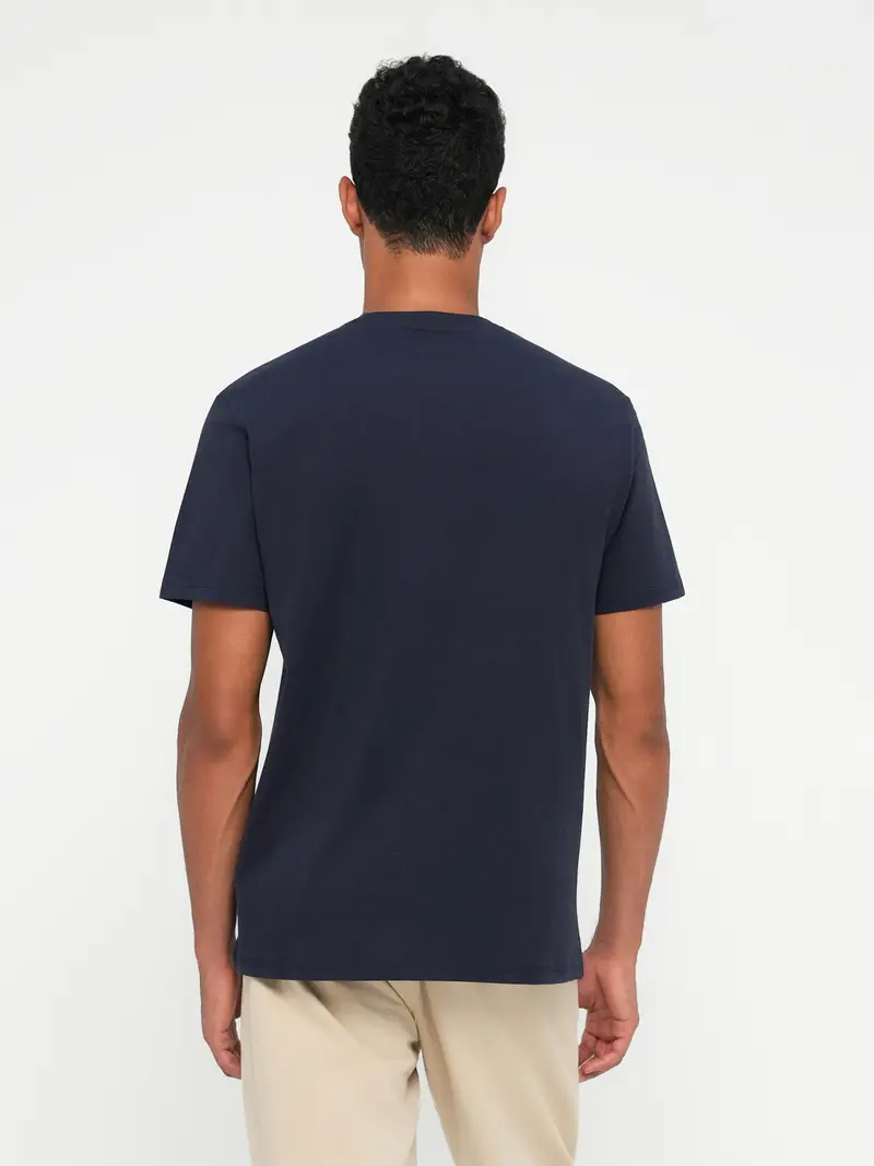 Maglietta beige / blu scuro miniatura 3