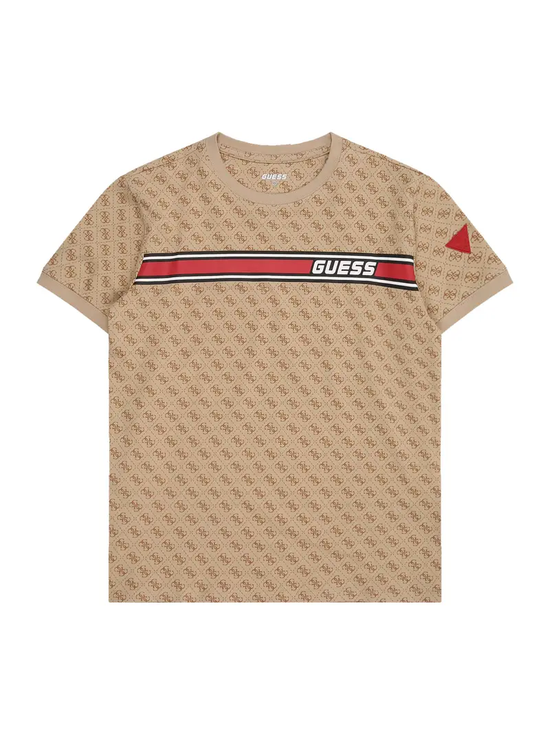 Maglietta beige chiaro / marrone / rosso / nero