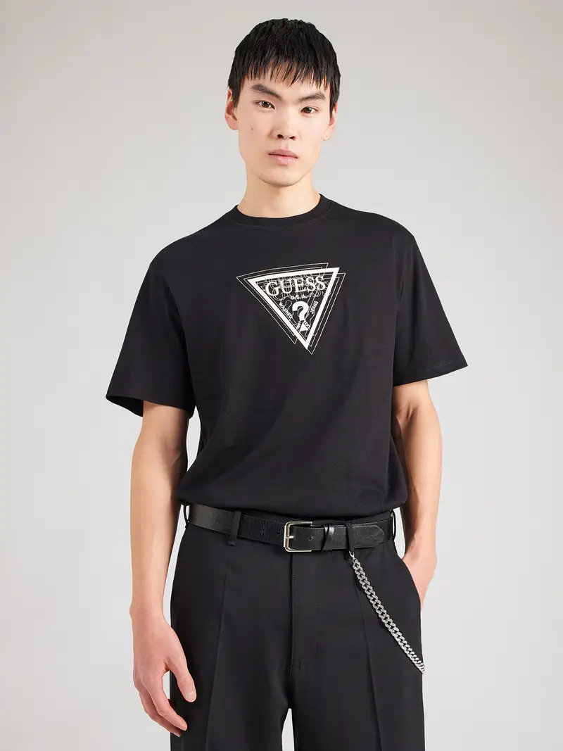 Maglietta beige chiaro / nero / bianco miniatura 2